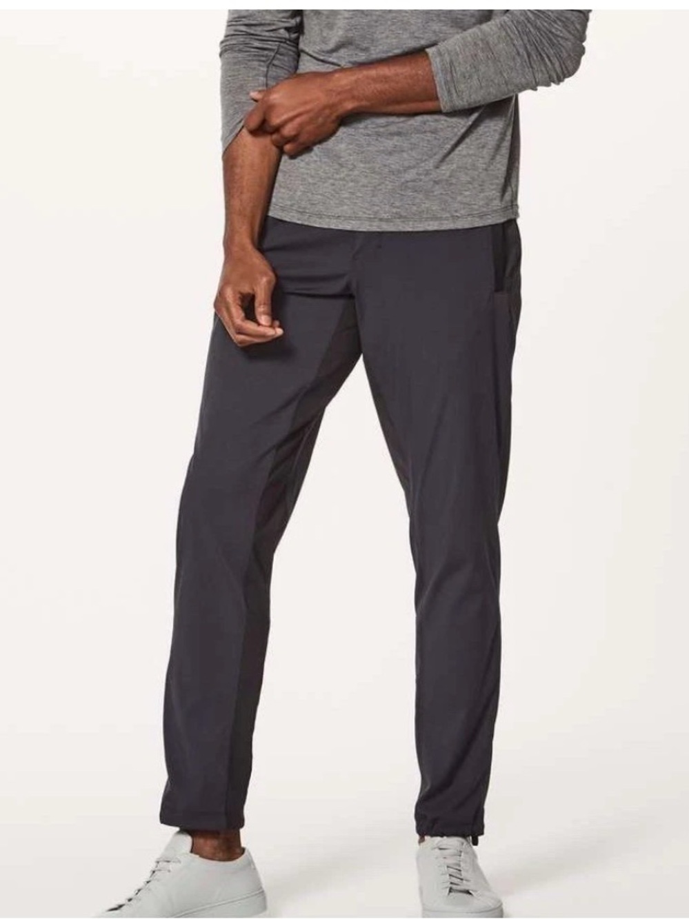 Lululemon Great Wall Dk Gray Pants Drawstring Waist Stretch Men’s Size Large